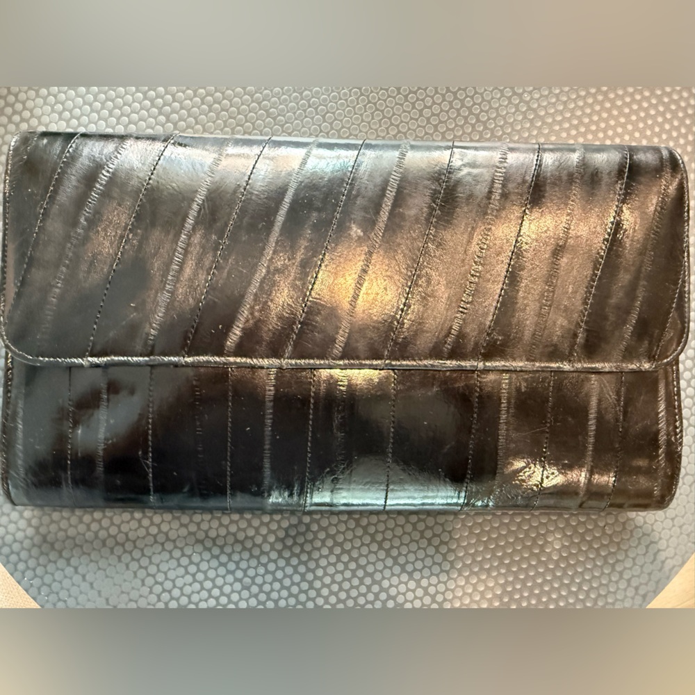 Black Snakeskin Clutch
